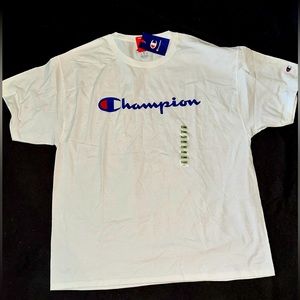 Champion Xtra Large XL Shirt White Men Short Sleeve Authentic Athletic Wear